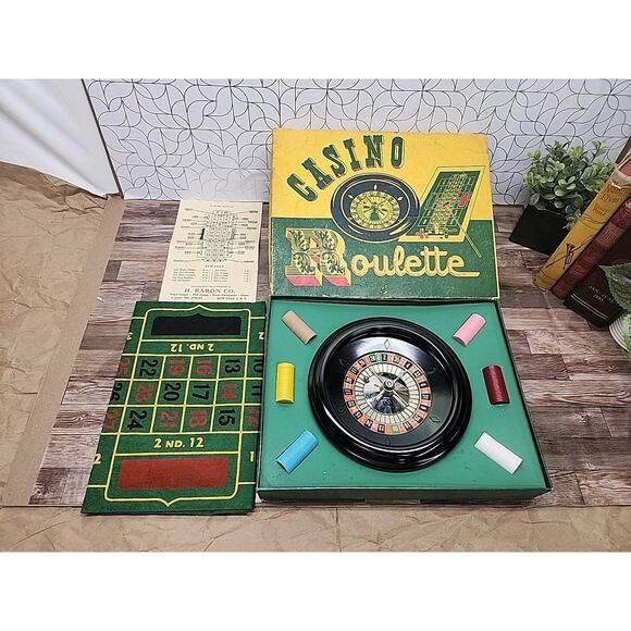 Vintage Casino Roulette Set- No.126 H.Baron Company with Instructions - Picture 1 of 4
